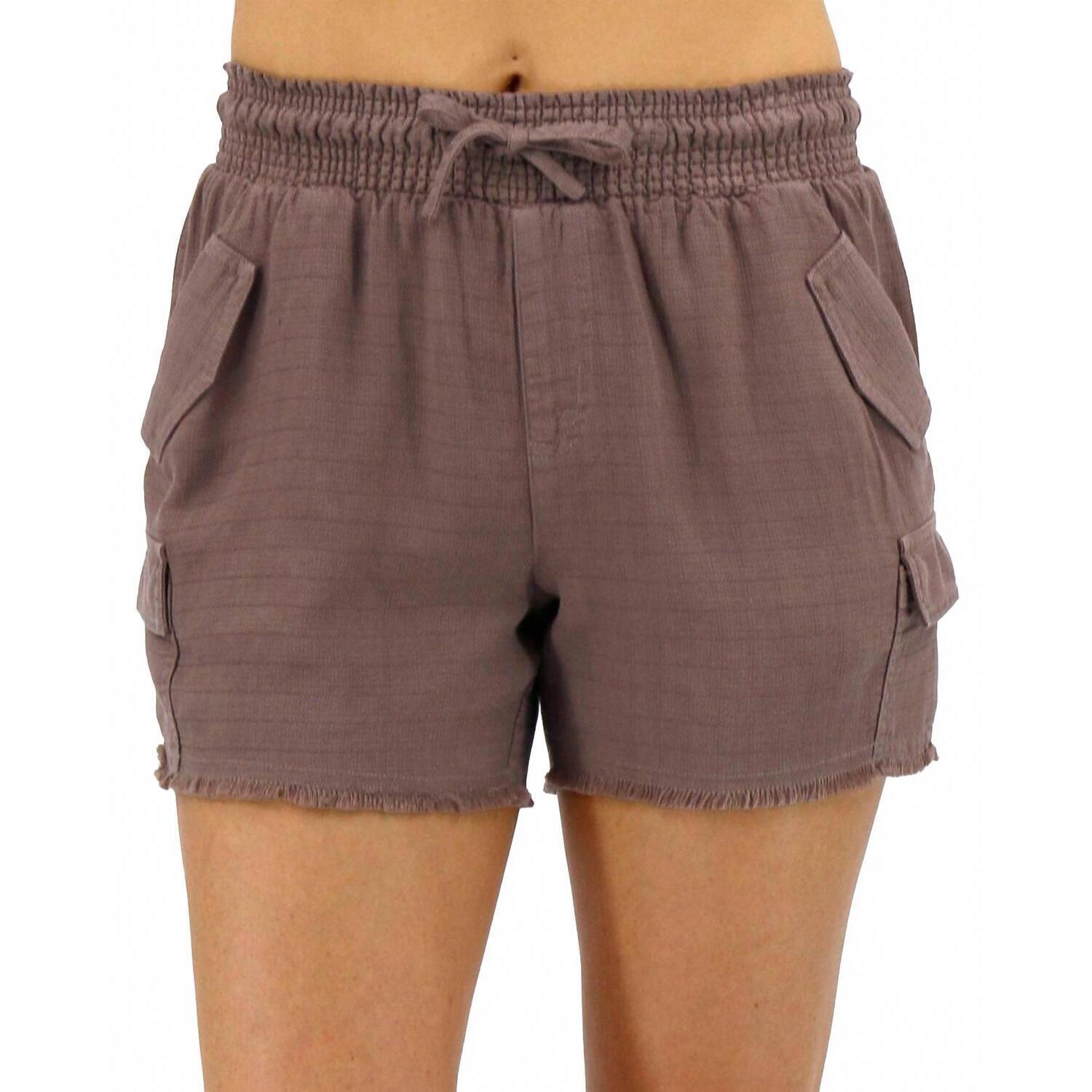 New Grace And Lace Tencel Lyocell Cargo Soft Shorts In Mocha